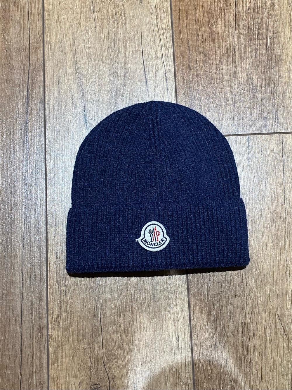 Moncler Navy Beanie Wool Knit Hat Brand New